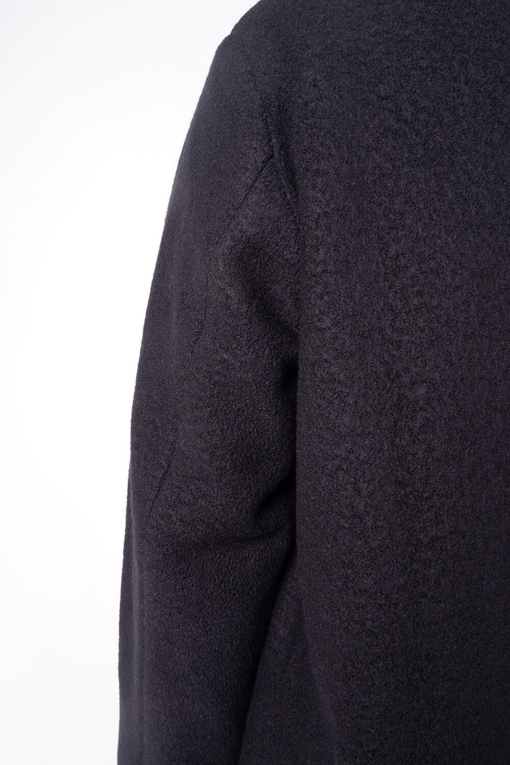 Wool Button-up Long Coat Black