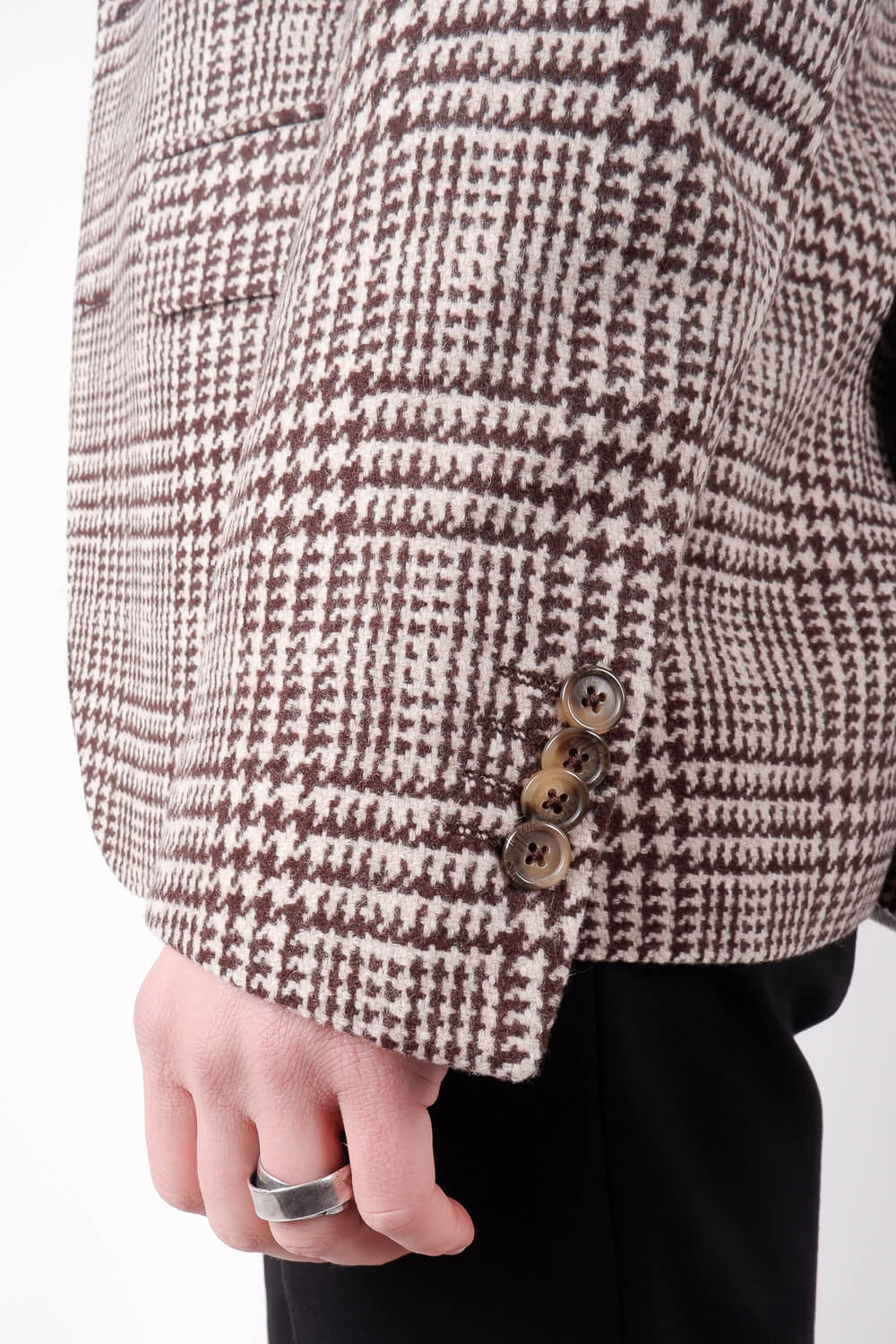 Wool Checked Blazer Beige/Brown