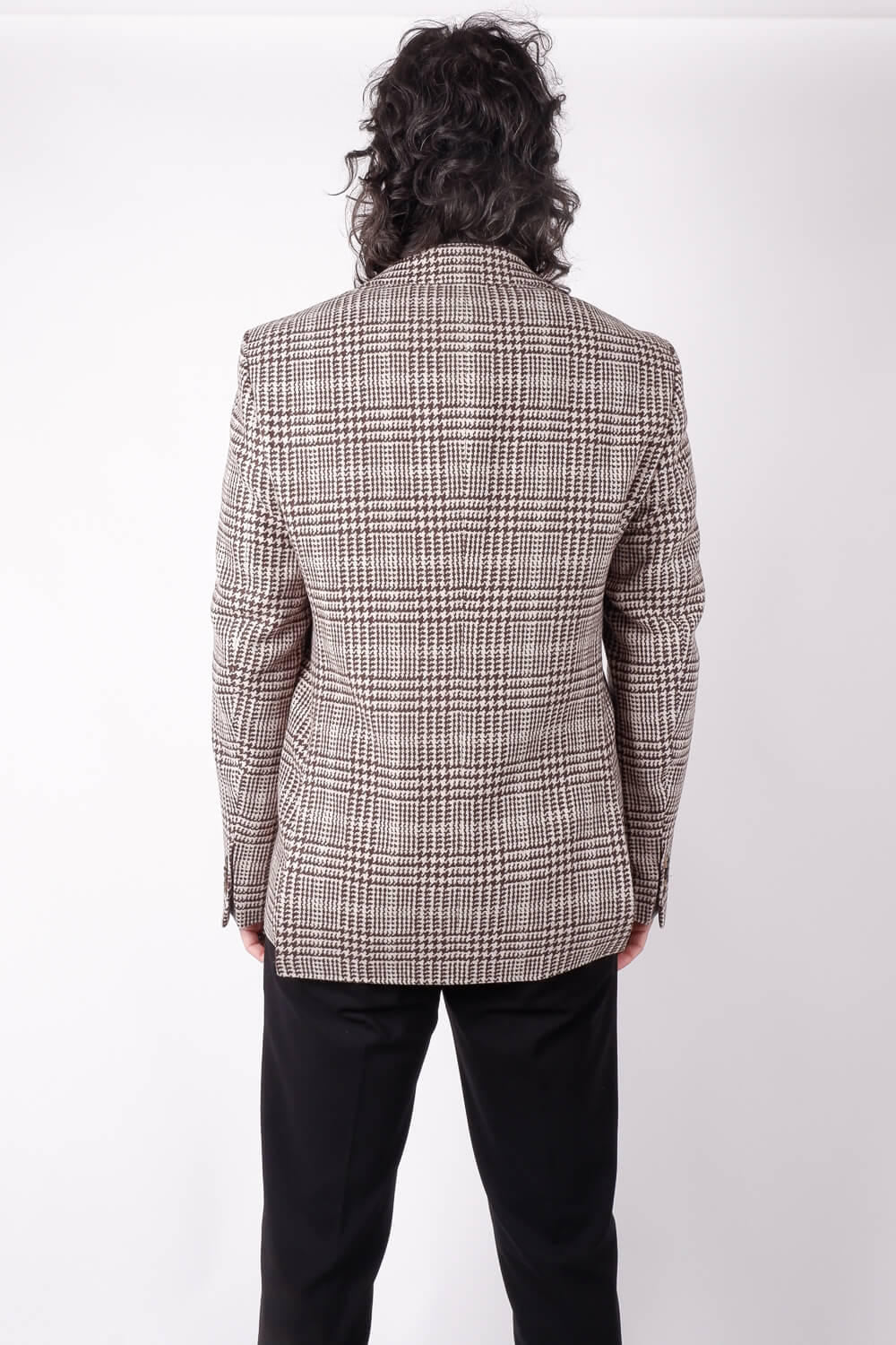 Wool Checked Blazer Beige/Brown