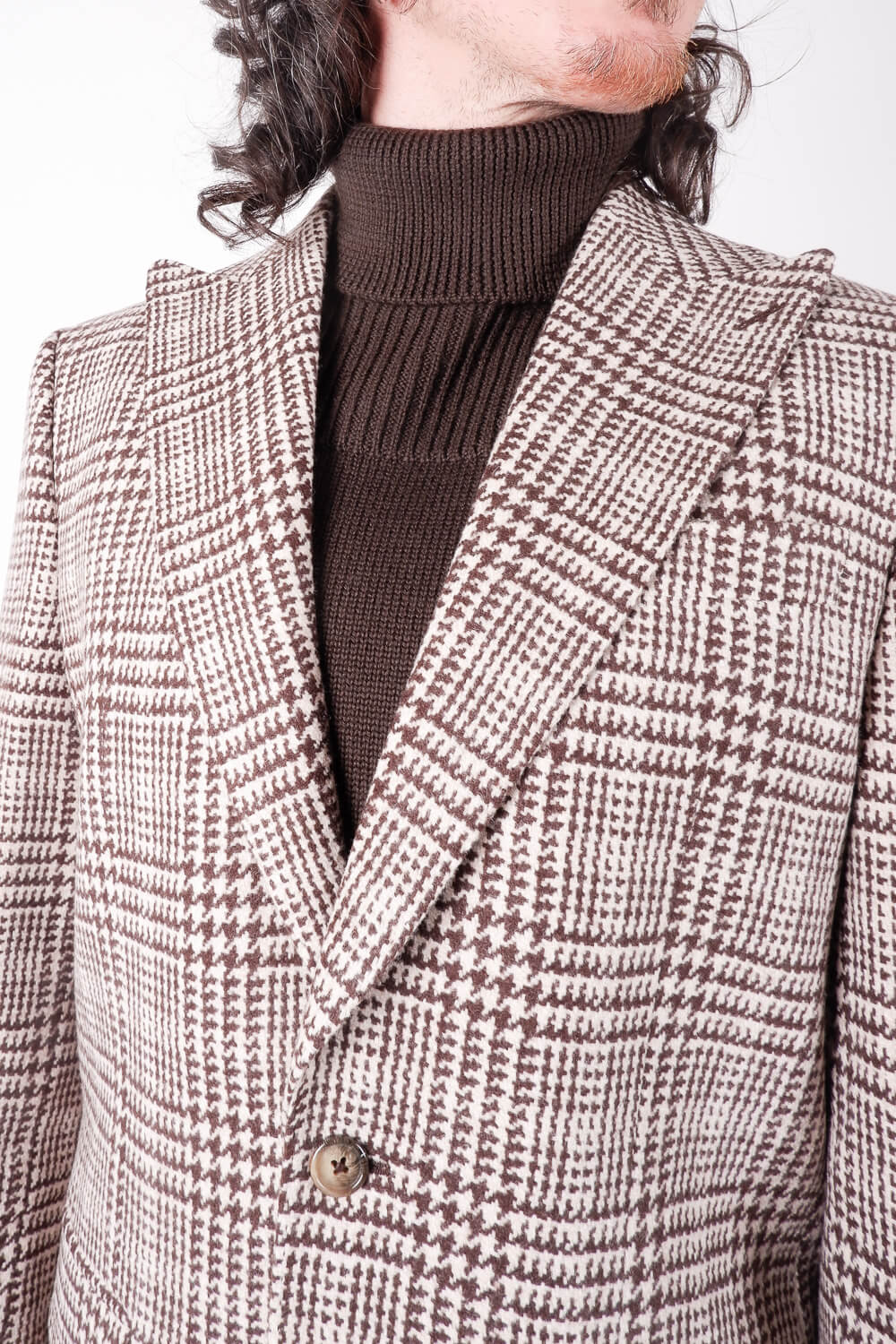 Wool Checked Blazer Beige/Brown