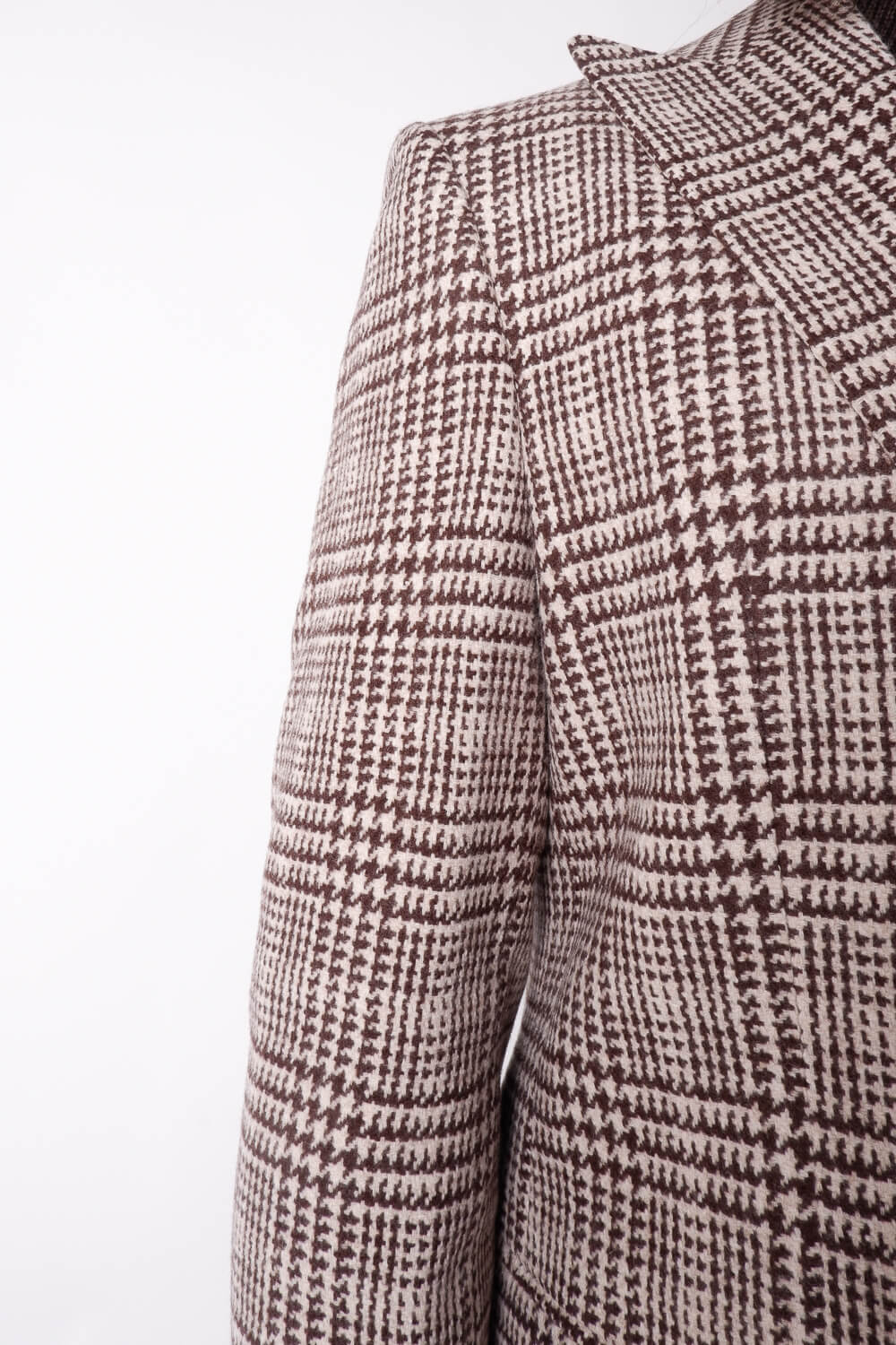 Wool Checked Blazer Beige/Brown