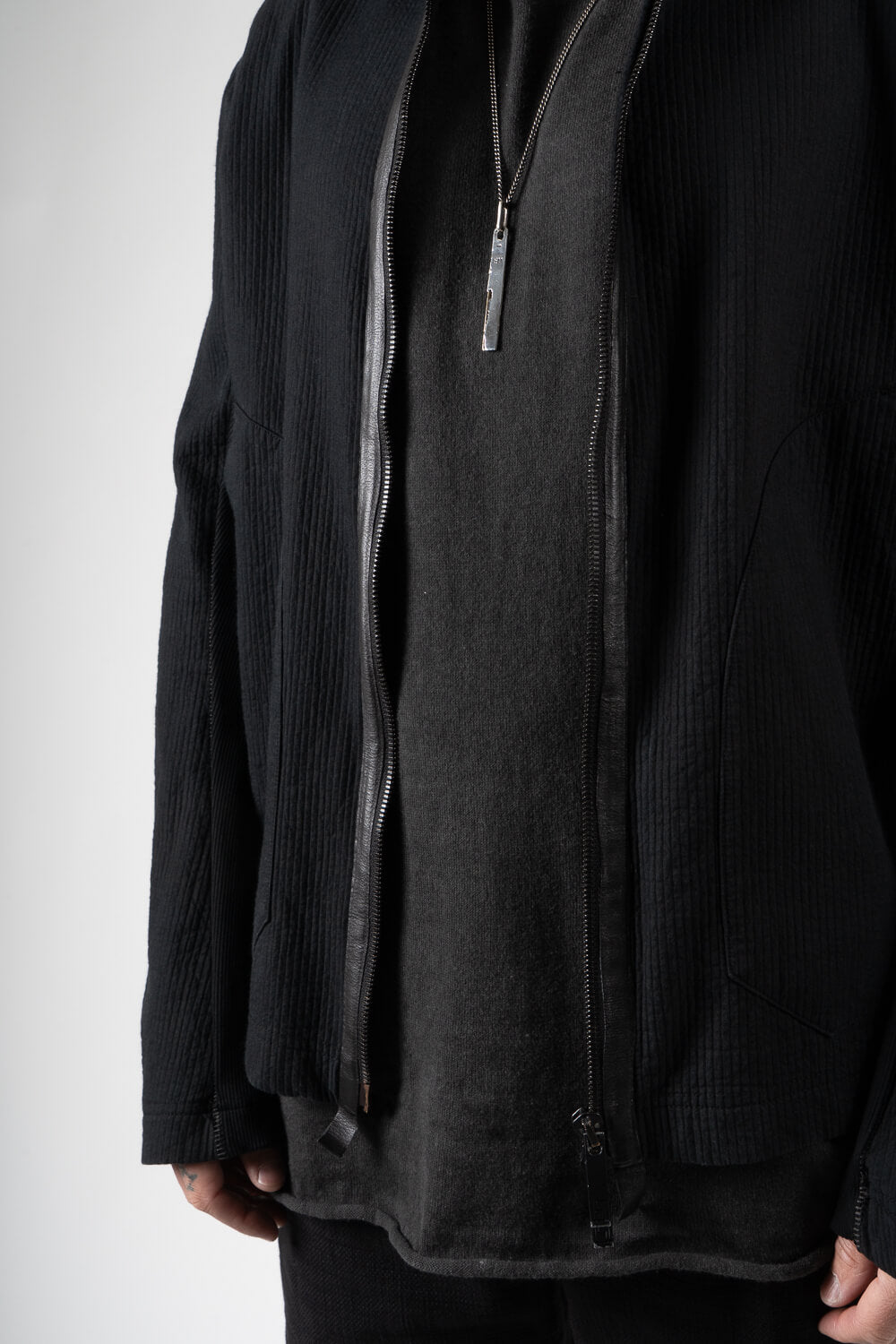 Zipper High Neck Jacket Black