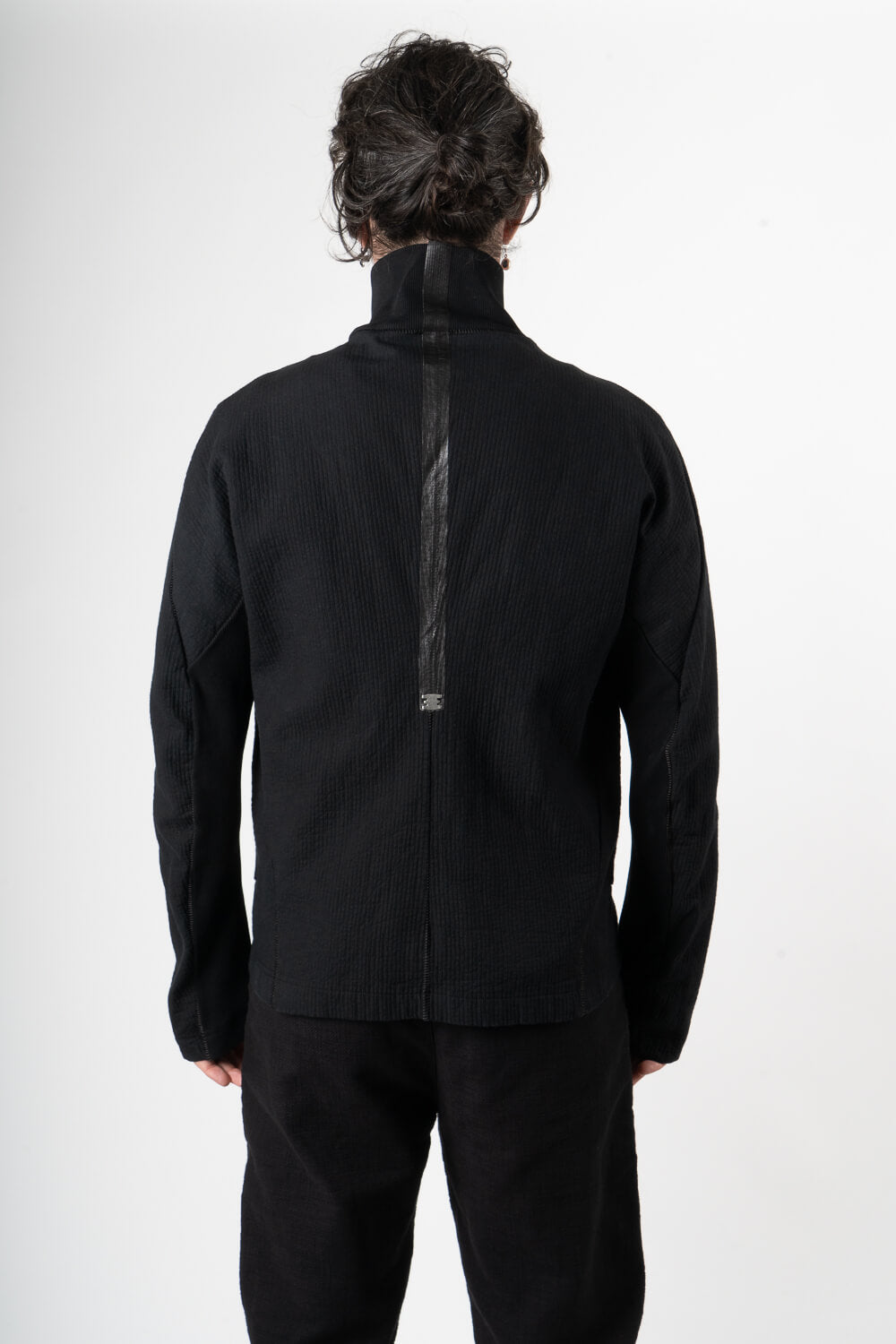 Zipper High Neck Jacket Black