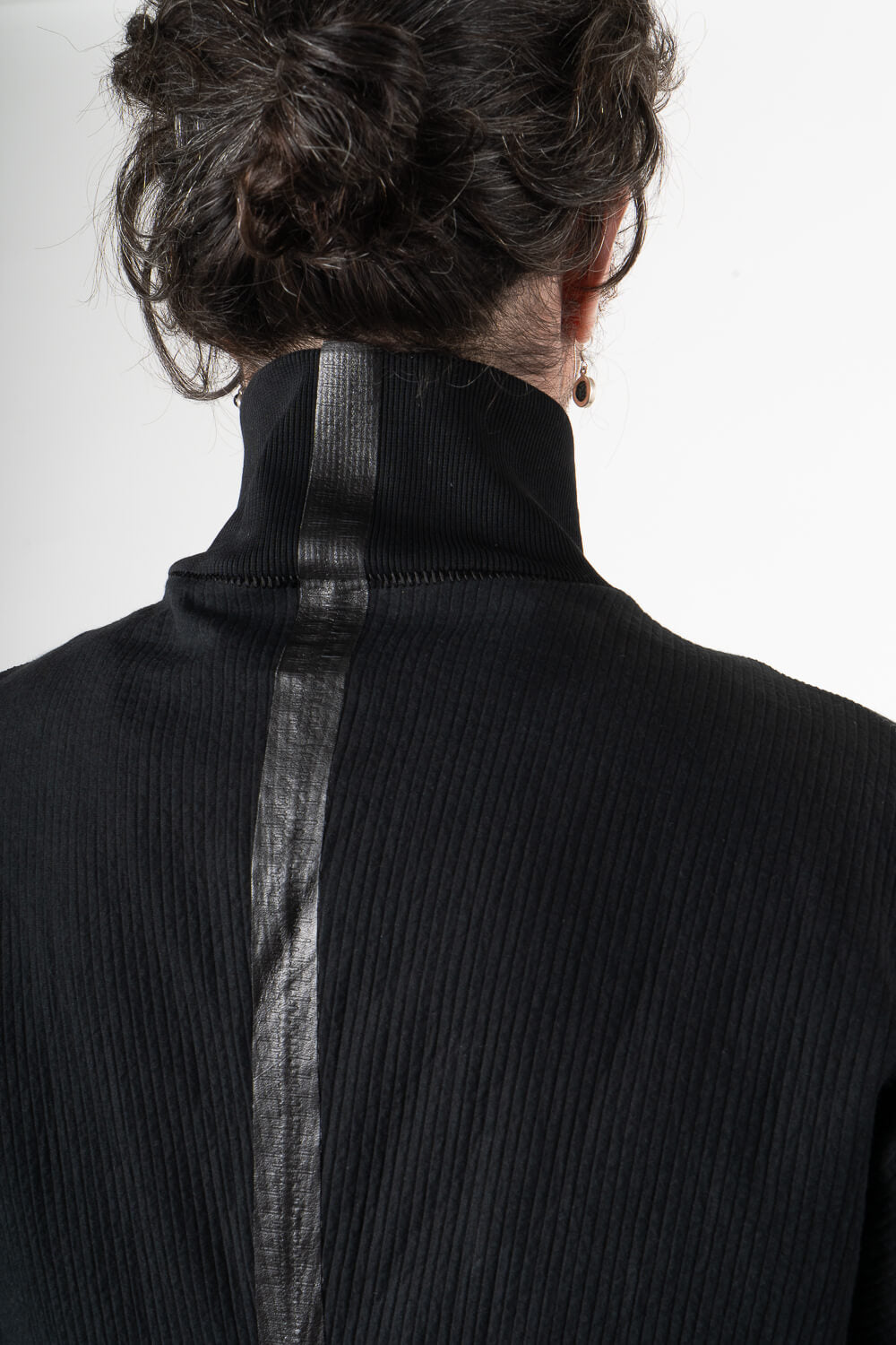 Zipper High Neck Jacket Black