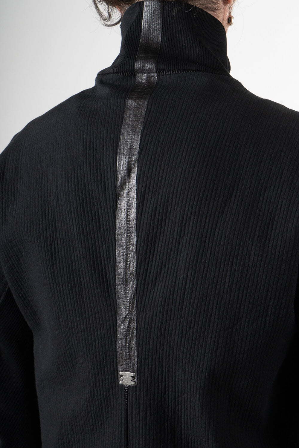 Zipper High Neck Jacket Black