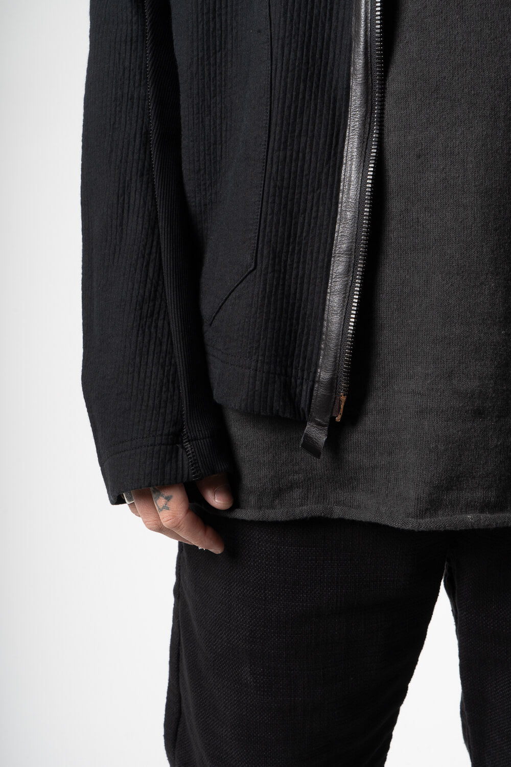 Zipper High Neck Jacket Black