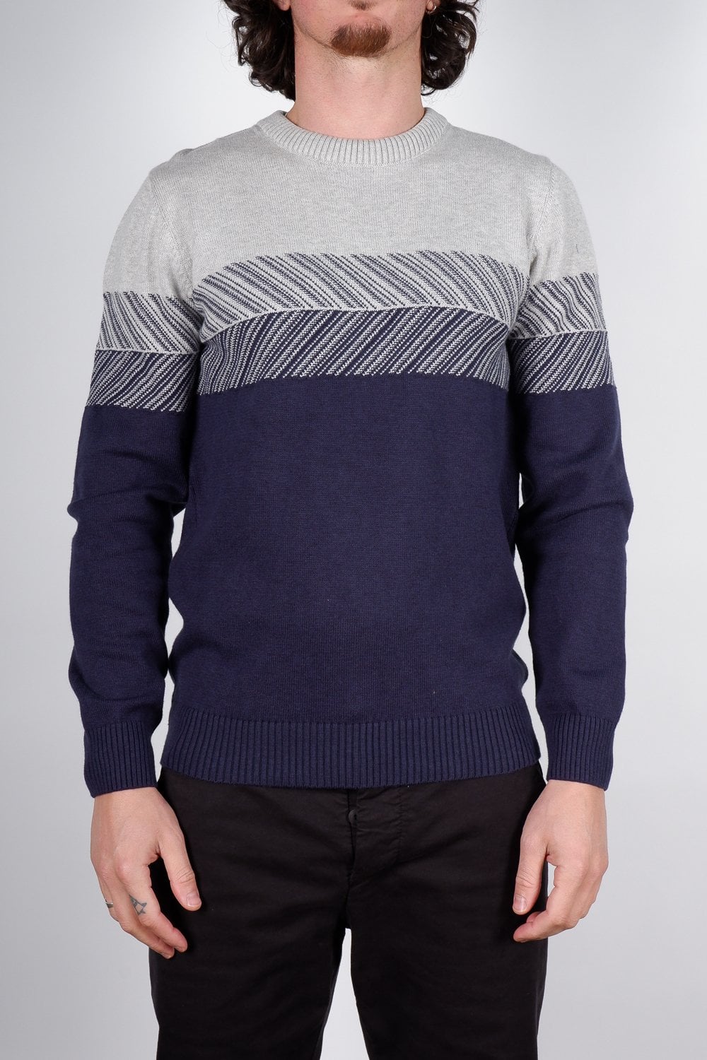 Buy the Remus Uomo 58657 Crew Neck Sweater in Navy/Grey at Intro. Spend £50 for free UK delivery. Official stockists. We ship worldwide.