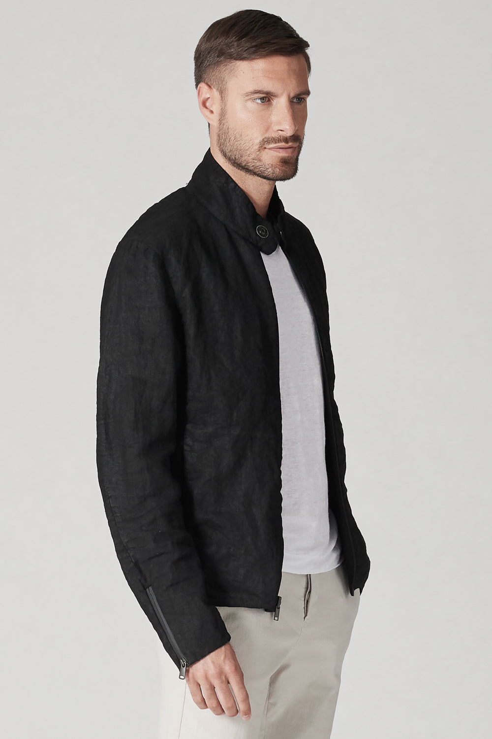 Buy the Transit Coated Linen Zipped Jacket Black at Intro. Spend £50 for free UK delivery. Official stockists. We ship worldwide.