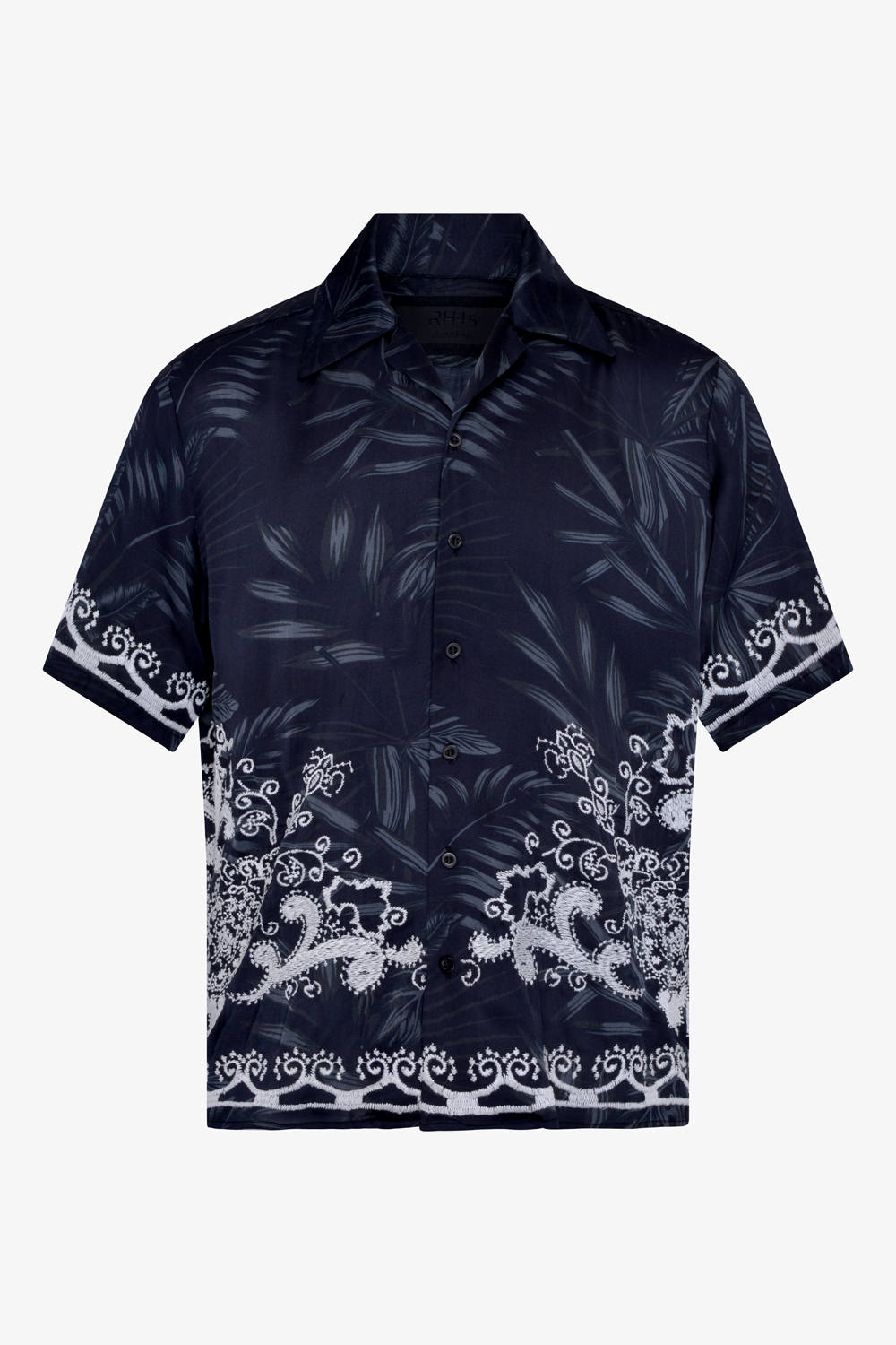 RH45 | Lanai Hawaiian Embroidered Shirt Navy/White | Intro – INTRO