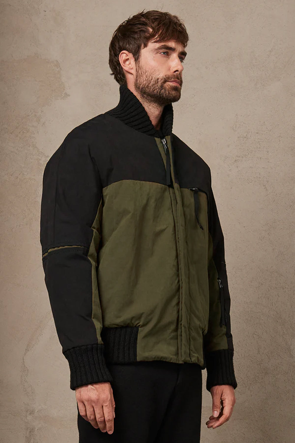Buy the Transit Water Repellent Oversized Bomber Jacket Black/Khaki Green at Intro. Spend £50 for free UK delivery. Official stockists. We ship worldwide.