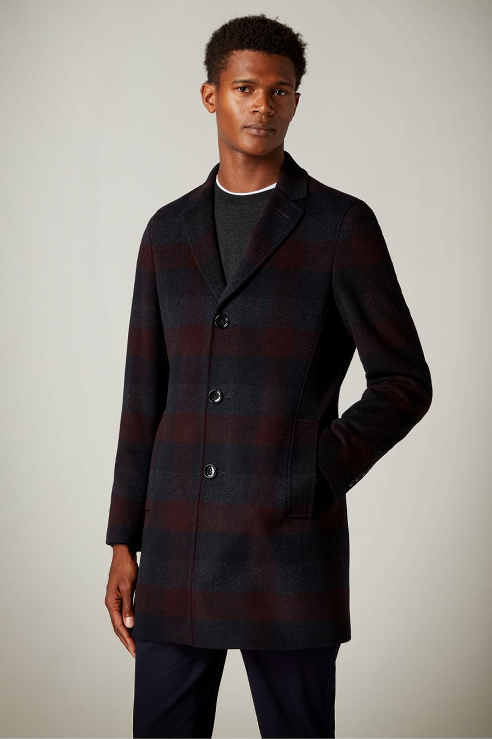 Buy the Remus Uomo Checked Overcoat Burgundy at Intro. Spend £50 for free UK delivery. Official stockists. We ship worldwide.