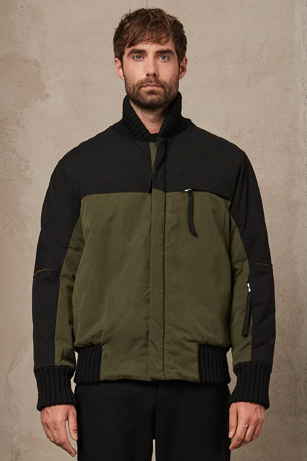 Buy the Transit Water Repellent Oversized Bomber Jacket Black/Khaki Green at Intro. Spend £50 for free UK delivery. Official stockists. We ship worldwide.